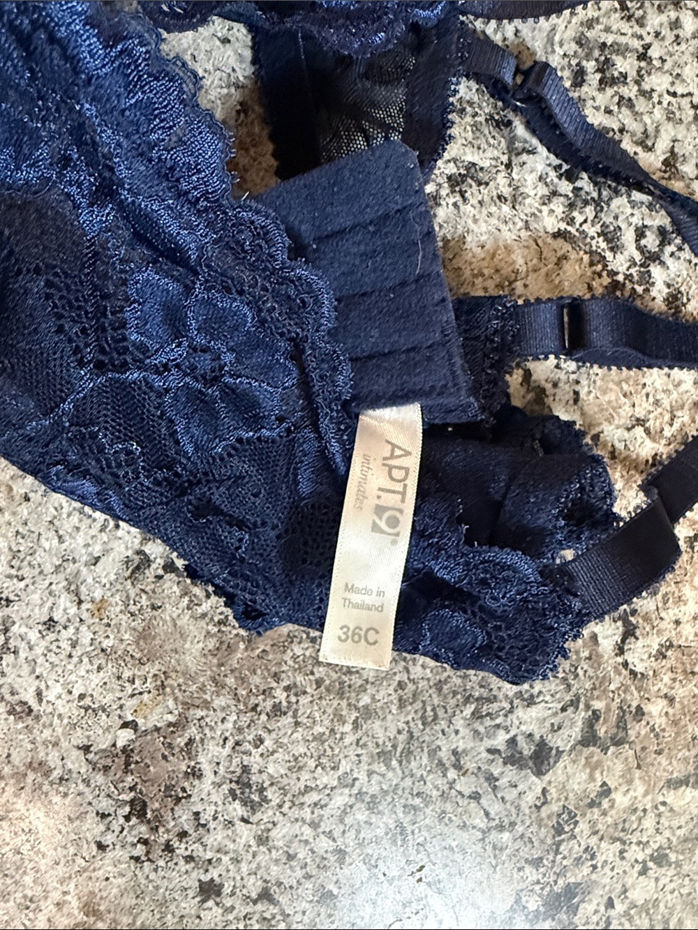 Apt. 9 Navy Lace Underwire Bra with Floral Lace